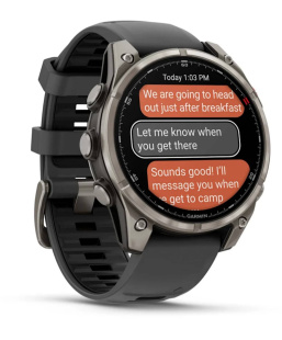 Мультиспортивные часы Garmin Fenix 8 Pro, AMOLED (51 mm), титановый корпус, силиконовый ремешок черно-графитового цвета