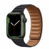 Apple Watch Series 7 // 41мм GPS // Корпус из алюминия зеленого цвета, кожаный браслет цвета «тёмная ночь», размер ремешка S/M