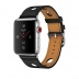 Apple Watch Series 3 Hermès // 42мм GPS + Cellular // Корпус из нержавеющей стали, ремешок из кожи Noir Rallye черного цвета (MQLU2)