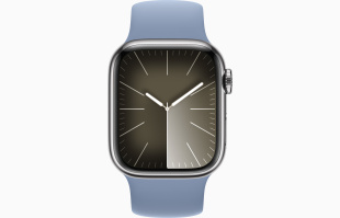 Apple Watch Series 9 // 41мм GPS+Cellular // Корпус из нержавеющей стали серебристого цвета, монобраслет цвета "синяя зима"