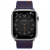 45мм Ремешок Hermès Single (Simple) Tour Jumping цвета Rouge Sellier/Bleu Saphir для Apple Watch