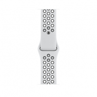 Apple Watch Series 6 // 44мм GPS // Корпус из алюминия серебристого цвета, спортивный ремешок Nike цвета «Чистая платина/чёрный»