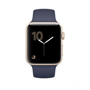 Apple Watch Series 1 38мм Корпус из золотистого алюминия, спортивный ремешок тёмно‑﻿синего цвета (MQ102)