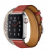 Apple Watch Series 5 Hermès // 40мм GPS + Cellular // Корпус из нержавеющей стали, ремешок Double Tour из кожи Swift цвета Brique/Béton