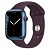 Купить Apple Watch Series 7 // 45мм GPS + Cellular // Корпус из алюминия синего цвета, спортивный ремешок цвета «тёмная вишня»