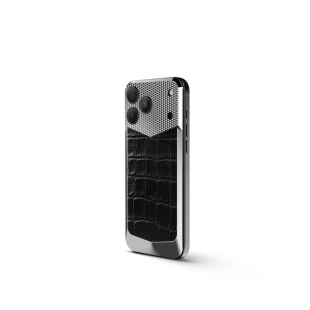 Магнитная накладка Golden Concept Magnetic Shield для iPhone 18 Pro, Alligator Edition (Black)