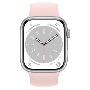 Apple Watch Series 8 // 45мм GPS // Корпус из алюминия серебристого цвета, монобраслет цвета "розовый мел"