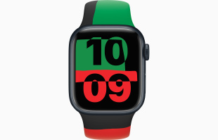 Apple Watch Series 9 // 41мм GPS // Корпус из алюминия цвета "темная ночь", спортивный ремешок цвета Black Unity