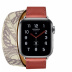 Apple Watch Series 5 Hermès // 40мм GPS + Cellular // Корпус из нержавеющей стали, ремешок Double Tour из кожи Swift цвета Brique/Béton