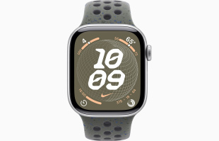 Apple Watch Series 10 // 46мм GPS+Cellular (Custom) Корпус из алюминия серебристого цвета, спортивный ремешок Nike цвета "Карго хаки"