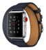 Apple Watch Series 3 Hermès // 38мм GPS + Cellular // Корпус из нержавеющей стали, ремешок Double Tour из кожи Swift цвета Indigo (MQLK2)
