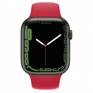 Apple Watch Series 7 // 41мм GPS // Корпус из алюминия зеленого цвета, спортивный ремешок цвета (PRODUCT)RED