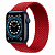 Купить Apple Watch Series 6 // 44мм GPS // Корпус из алюминия синего цвета, плетеный монобраслет цвета (PRODUCT)RED