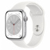 Apple Watch Series 8 // 45мм GPS // Корпус из алюминия серебристого цвета, спортивный ремешок белого цвета