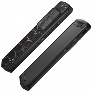 Vertu Aster P Gothic YG Pure Jet Cracked Lava Alligator