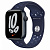 Купить Apple Watch Series 7 // 45мм GPS // Корпус из алюминия цвета «тёмная ночь», спортивный ремешок Nike цвета «ночной ультрамарин/мистический ультрамарин»