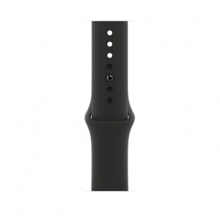 Apple Watch Series 6 // 44мм GPS // Корпус из алюминия серебристого цвета, спортивный ремешок черного цвета