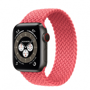 Apple Watch Series 6 // 40мм GPS + Cellular // Корпус из титана цвета «черный космос», плетёный монобраслет цвета «Розовый пунш»