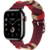 Apple Watch Series 9 Hermès // 41мм GPS+Cellular // Корпус из нержавеющей стали цвета "черный космос", ремешок Bridon Single Tour цвета Rouge H