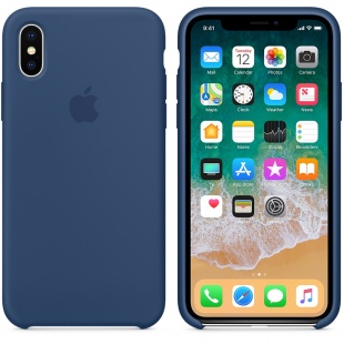 Силиконовый чехол для iPhone X / Xs, цвет «тёмный кобальт», оригинальный Apple