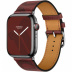 Apple Watch Series 7 Hermès // 45мм GPS + Cellular // Корпус из нержавеющей стали цвета «черный космос», ремешок Single Tour Circuit H цвета Rouge H/Noir