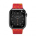 Apple Watch Series 7 Hermès // 41мм GPS + Cellular // Корпус из нержавеющей стали цвета «черный космос», ремешок Hermès Simple Tour Jumping цвета Orange/Rose Mexico