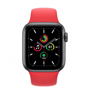Apple Watch SE // 40мм GPS // Корпус из алюминия цвета «серый космос», спортивный ремешок цвета (PRODUCT)RED (2020)