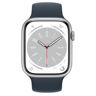 Apple Watch Series 8 // 45мм GPS // Корпус из алюминия серебристого цвета, монобраслет цвета "синий шторм"