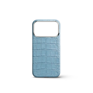 Чехол Golden Concept для iPhone 18 Pro Max, Alligator Edition (Light Blue)