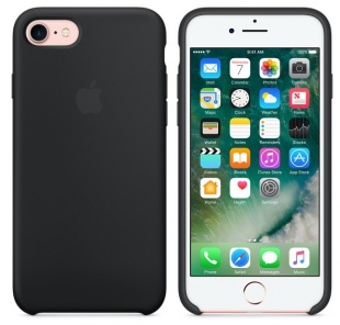 Силиконовый чехол для iPhone 7/8, чёрный цвет, оригинальный Apple, оригинальный Apple