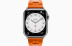 Apple Watch Series 9 Hermès // 41мм GPS+Cellular // Корпус из нержавеющей стали серебристого цвета, ремешок Kilim Single Tour цвета Orange с раскладывающейся застёжкой (Deployment Buckle)