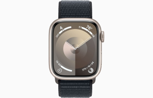 Apple Watch Series 9 // 45мм GPS+Cellular // Корпус из алюминия цвета "сияющая звезда", спортивный браслет цвета "темная ночь"