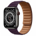 Apple Watch Series 7 // 45мм GPS + Cellular // Корпус из титана цвета «черный космос», кожаный браслет цвета «тёмная вишня», размер ремешка M/L