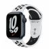 Apple Watch Series 7 // 41мм GPS // Корпус из алюминия цвета «тёмная ночь», спортивный ремешок Nike цвета «чистая платина/чёрный»