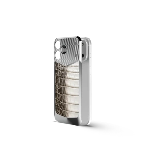 Магнитная накладка Golden Concept Magnetic Shield для iPhone 18 Pro Max, Himalaya Crocodile Edition