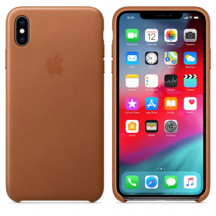 Кожаный чехол для iPhone XS Max, золотисто-коричневый цвет, оригинальный Apple