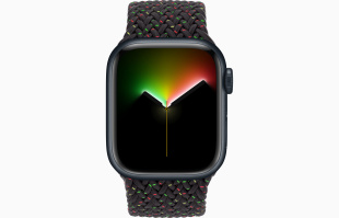 Apple Watch Series 9 // 41мм GPS+Cellular // Корпус из алюминия цвета "темная ночь", плетёный монобраслет цвета Black Unity