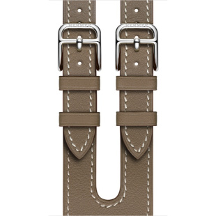 38/40 мм ремешок Manchette из кожи Swift цвета Étoupe с двойной пряжкой для Apple Watch Hermès