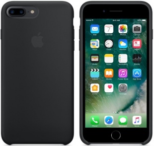 Силиконовый чехол для iPhone 7+ (Plus)/8+ (Plus), чёрный цвет, оригинальный Apple