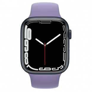 Apple Watch Series 7 // 45мм GPS // Корпус из алюминия цвета «тёмная ночь», спортивный ремешок цвета «английская лаванда»