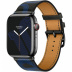 Apple Watch Series 7 Hermès // 45мм GPS + Cellular // Корпус из нержавеющей стали цвета «черный космос», ремешок Single Tour Circuit H цвета Noir/Bleu Électrique