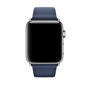42/44мм Кожаный ремешок тёмно-﻿синего цвета с классической пряжкой для Apple Watch