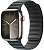 Купить Apple Watch Series 9 // 45мм GPS+Cellular // Корпус из нержавеющей стали серебристого цвета, браслет цвета "вечнозеленый", размер S/M