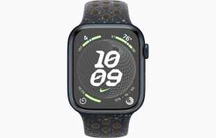 Apple Watch Series 9 // 41мм GPS+Cellular // Корпус из алюминия цвета "темная ночь", спортивный ремешок Nike цвета "полуночное небо"