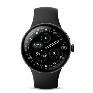 Google Pixel Watch 4 Wi-Fi+Cellular, черный корпус 45 mm, спортивный ремешок черного цвета (Obsidian)