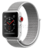 Apple Watch Series 3 // 38мм GPS + Cellular // Корпус из серебристого алюминия, ремешок из плетёного нейлона жемчужного цвета (MQJR2)