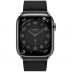 Apple Watch Series 7 Hermès // 45мм GPS + Cellular // Корпус из нержавеющей стали цвета «черный космос», ремешок Single Tour цвета Noir с раскладывающейся застёжкой (Deployment Buckle)