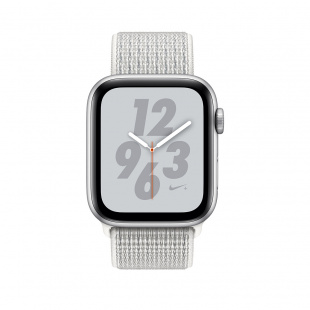 Apple Watch Series 4 Nike+ // 40мм GPS // Корпус из алюминия серебристого цвета, ремешок из плетёного нейлона Nike цвета «снежная вершина» (MU7F2)