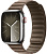 Купить Apple Watch Series 9 // 45мм GPS+Cellular // Корпус из нержавеющей стали серебристого цвета, браслет серо-коричневого цвета, размер M/L