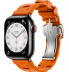 Apple Watch Series 9 Hermès // 41мм GPS+Cellular // Корпус из нержавеющей стали цвета "черный космос", ремешок Kilim Single Tour цвета Orange с раскладывающейся застёжкой (Deployment Buckle)